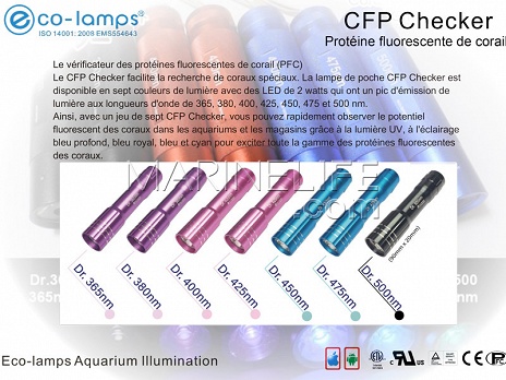 Coral Checker CFP (prot&eacute;ine de fluorescence)- 425nm Eco-lamps&reg;